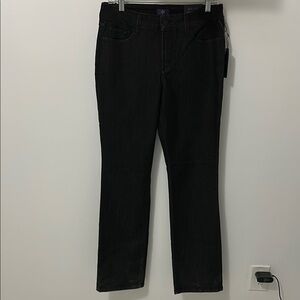 NYDJ Straight Black Embellished Pocket Jeans